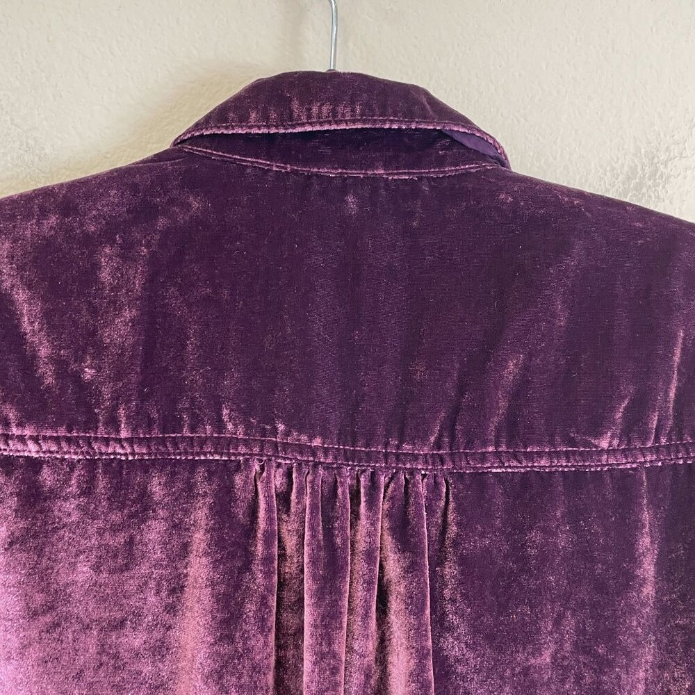 Pilcro By Anthropologie Womens XS Purple Velvet‎ Button Up Shirt Long Sleeve - Picture 8 of 8